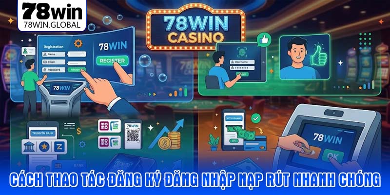 Cách thao tác đăng ký đăng nhập nạp rút nhanh chóng